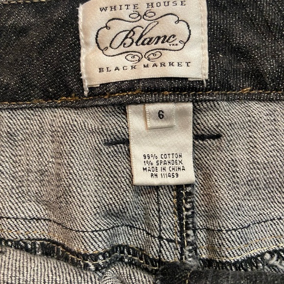 White House Black Market Blanc Denim Skirt Size 6 - Picture 4 of 6